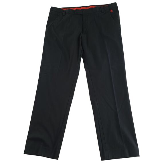 Ferrari x Puma Pants Black Career Chinos Mens 40 Cotton Stretch 30" inseam - Picture 1 of 11